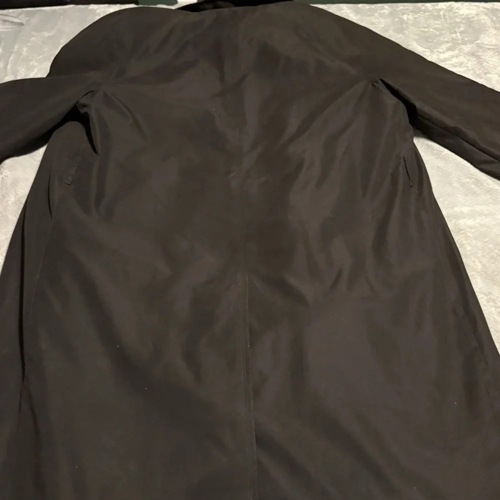 Newport Harbor Mens Trench Coat 44R Black All Weather Lining Long